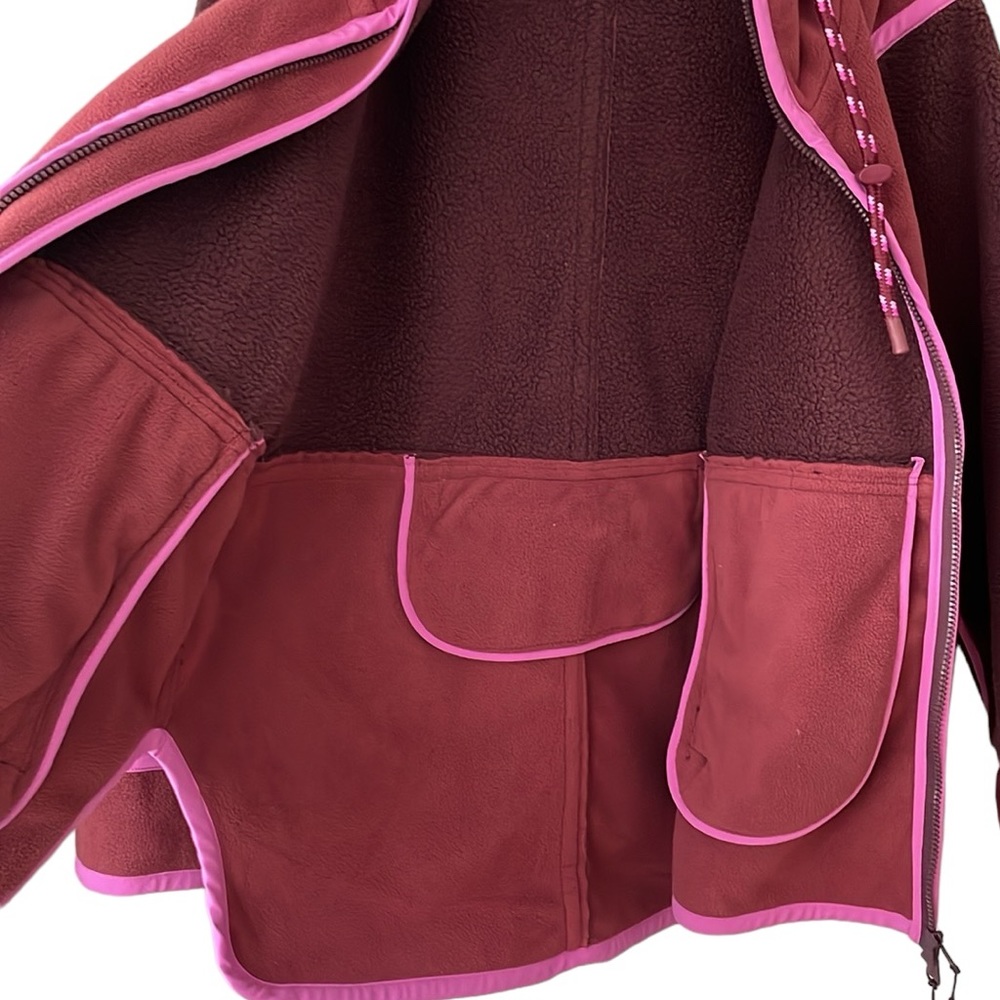 Free People Two-Tone Berry & Pink Hooded Fleece Jacket - Picture 5 of 9